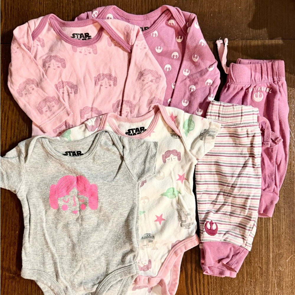 Star Wars Pink and Gray Baby Outfit Collection